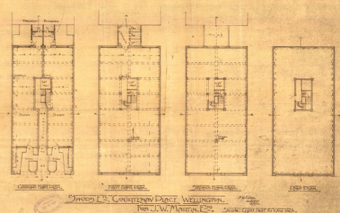 Original plans of the ground floor, second floor and roof, 1922. (WCC Archives reference 00055:7:A659)