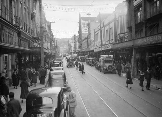Cuba Street, Wellington. Smith, Sydney Charles, 1888-1972 :Photographs of New Zealand. Ref: 1/2-048347-G. Alexander Turnbull Library, Wellington, New Zealand. http://natlib.govt.nz/records/22390319