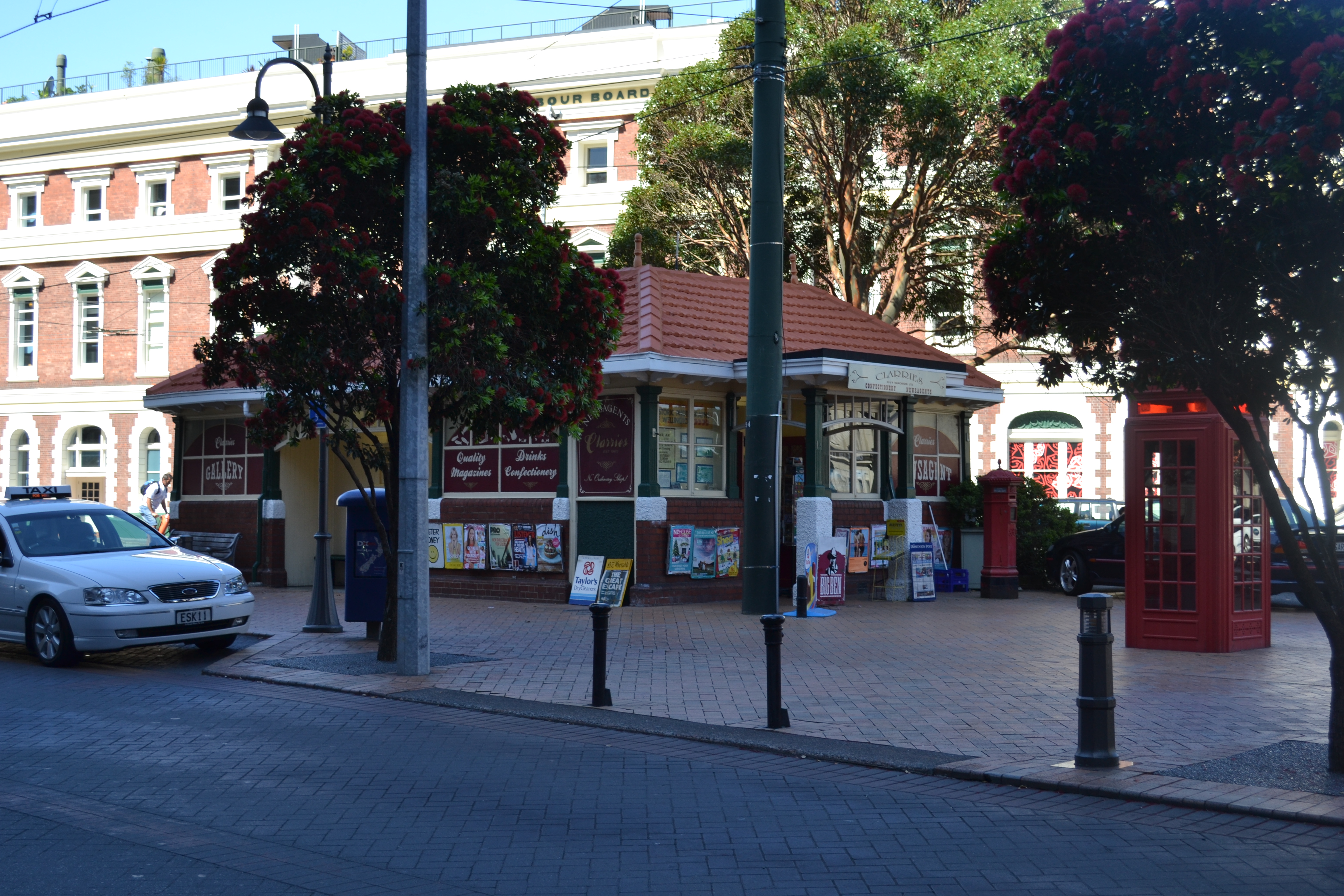 Clarrie Gibbons Building with telephone box and post box (Image: WCC, 2015)