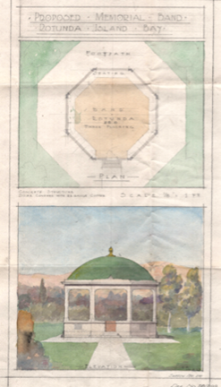 Detail of the 1929 watercolour sketch (WCC Archives reference 00001:2000:60/176).