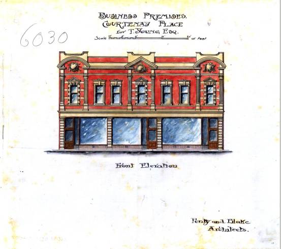1904 Building permit issued – Applicant: John Wood, Owner: T. Young, Architect: Penty and Blake (WCC Archives reference 00053:108:6030) 