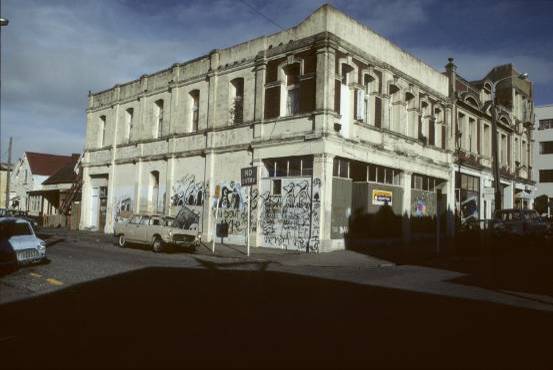 Corner of Arthur and Cuba Streets, Wellington. Upper Cuba Street and Arthur Street, Wellington. Ref: PA12-1767-03. Alexander Turnbull Library, Wellington, New Zealand. http://natlib.govt.nz/records/23154278