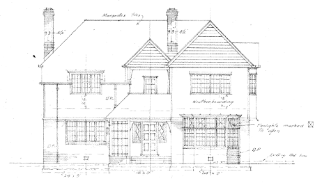 Original 1924 Plans, enlargement showing the north elevation. (WCC Archives reference 00055:38:A3602)