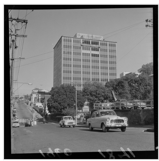 1960 - Shell House building on The Terrace by Woodward Street, Wellington City. Further negatives of the Evening Post newspaper. Ref: EP/1960/1871-F. Alexander Turnbull Library, Wellington, New Zealand. http://natlib.govt.nz/records/30642958