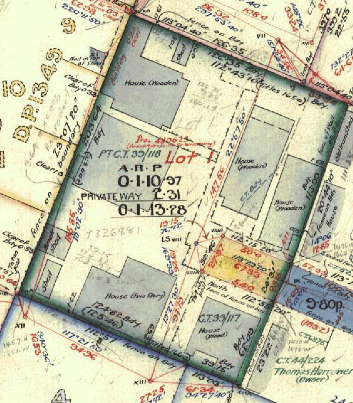 1939 part of DP11821 that shows six houses on Lot 1. The drawing was “Approved” by J C Tonks “for self & co proprietors”.