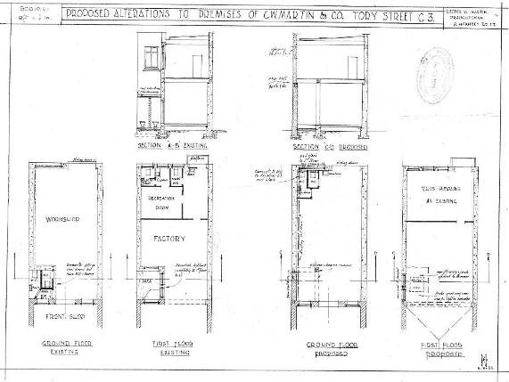 Plans showing the 1935 alterations by Hector W Martin (00056:158:B14083).