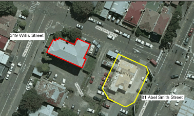 2002 – WCC aerial photo 319 Willis Street and 81 Abel Smith Street