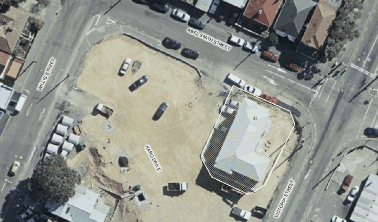 2006 – 319 Willis Street during the works to construct the Karo Drive / motorway onramp, note that the original building at 81 Abel Smith had been demolished or removed and the house at 319 Willis Street relocated and rotated so that the original north (Abel Smith Street) elevation now faces east (Victoria Street).